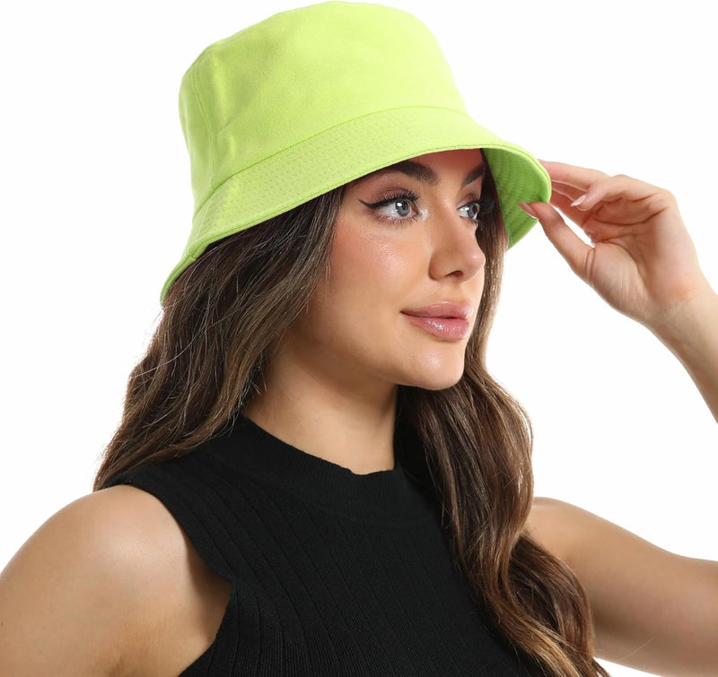 Wheebo Solid Color Bucket Hat for Women Summer Beach Fishmen Hat for Lady Adult Unisex Cotton Cap…… - Image 3